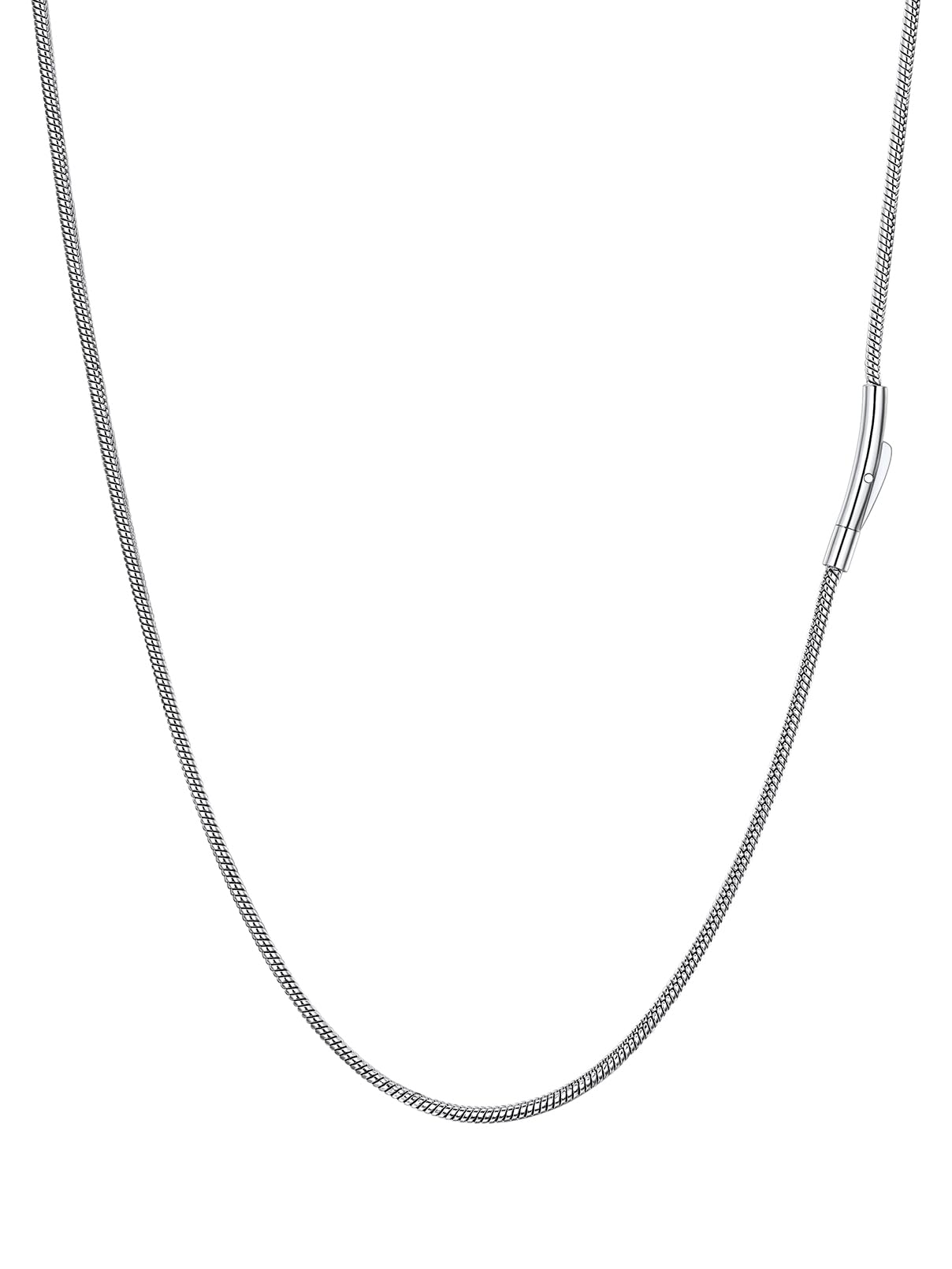 FaithHeart Men's Round Snake Chain Stainless Steel