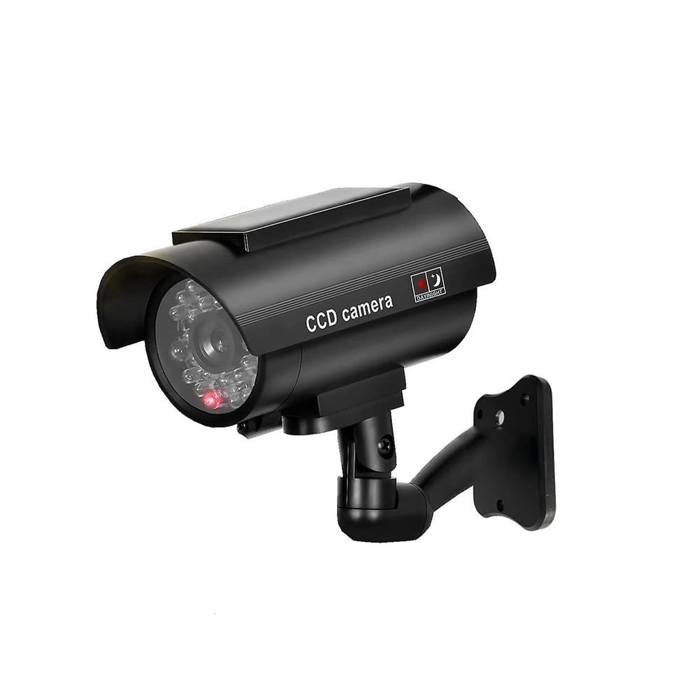 Saikiot Solar Powered Fake Security Camera, Easy to Install with Red Light LED L