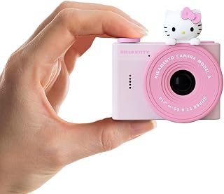 kiimento Ultra-Compact Kids Digital Camera & Video Camcorder for Ages 3–5 with Selfie Lens, 16GB Memory Card, Adjustable Soft Strap Lanyard, Scavenger Hunt Momento Book – Model A (Hello Kitty)