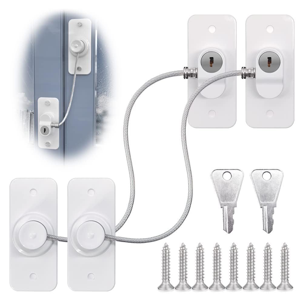 2pcs Window Locks Set for UPVC Windows,Window Restrictor Locks for Children Secu