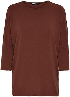 ONLY ONLGLAMOUR Slim 3/4 Sleeve Stretch Round Knit Sweater