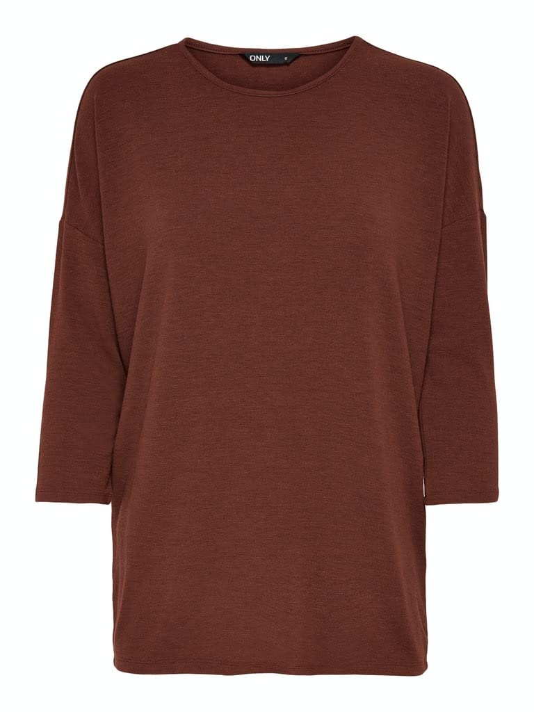 ONLY ONLGLAMOUR Slim 3/4 Sleeve Stretch Round Knit Sweater