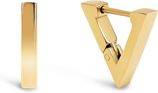 SINGULARU - Pirámide Earrings - Earrings in Steel or Steel with 18Kt Gold Finish - Earrings with Congo/Click Closure - Various Finishes - Jewellery for Women
