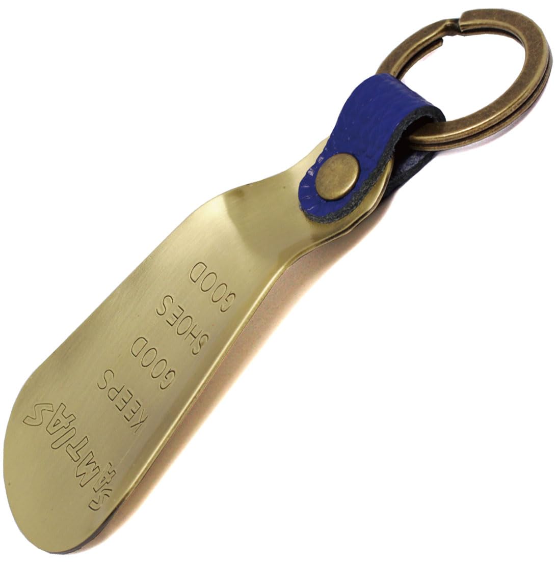 Portable Shoehorn Men's Stylish Brass Made in Japan Shoe Horn Keyholder Leather 