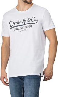 DENIMFY DFNuri Men's T-Shirt Cotton Regular Fit Crew Neck Short Sleeve Summer T-Shirt Logo Black Grey Blue Green Red White Navy Blue S M L XL XXL 3XL 4XL 5XL 5XL