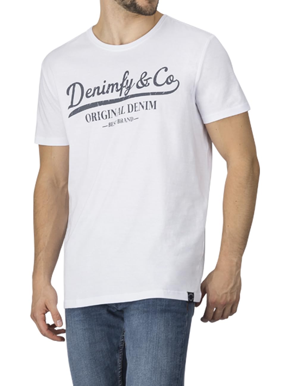 DENIMFY DFNuri Men's T-Shirt Cotton Regular Fit Crew Neck Short Sleeve Summer T-