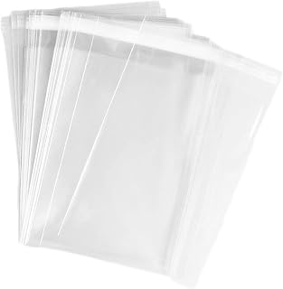 UNIQUEPACKING 100 Pcs 5 3/16 X 5 1/16 Clear Resealable Cell/Cellophane Bags Good for 5x5 Square Card