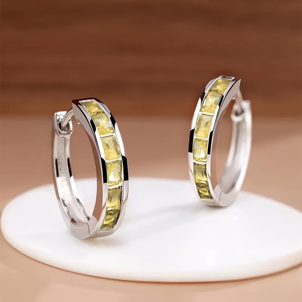 11 Styles Simple Sparkly Cubic Zirconia Hoop Earrings for Women Daily Party Casu