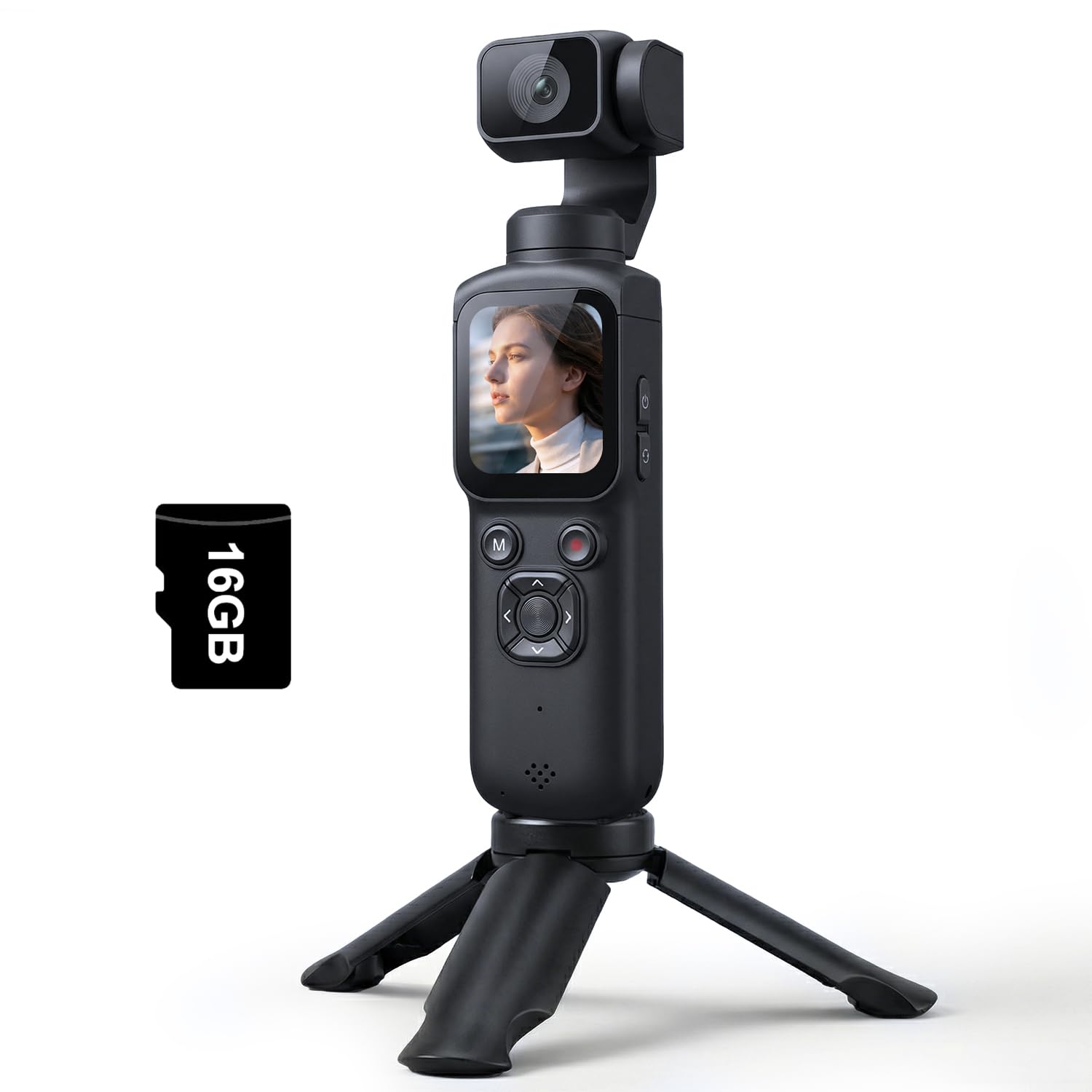 Lmzour 4K Vlogging Camera, Pocket Digital Camera, 330° Rotating Lens | Auto subj