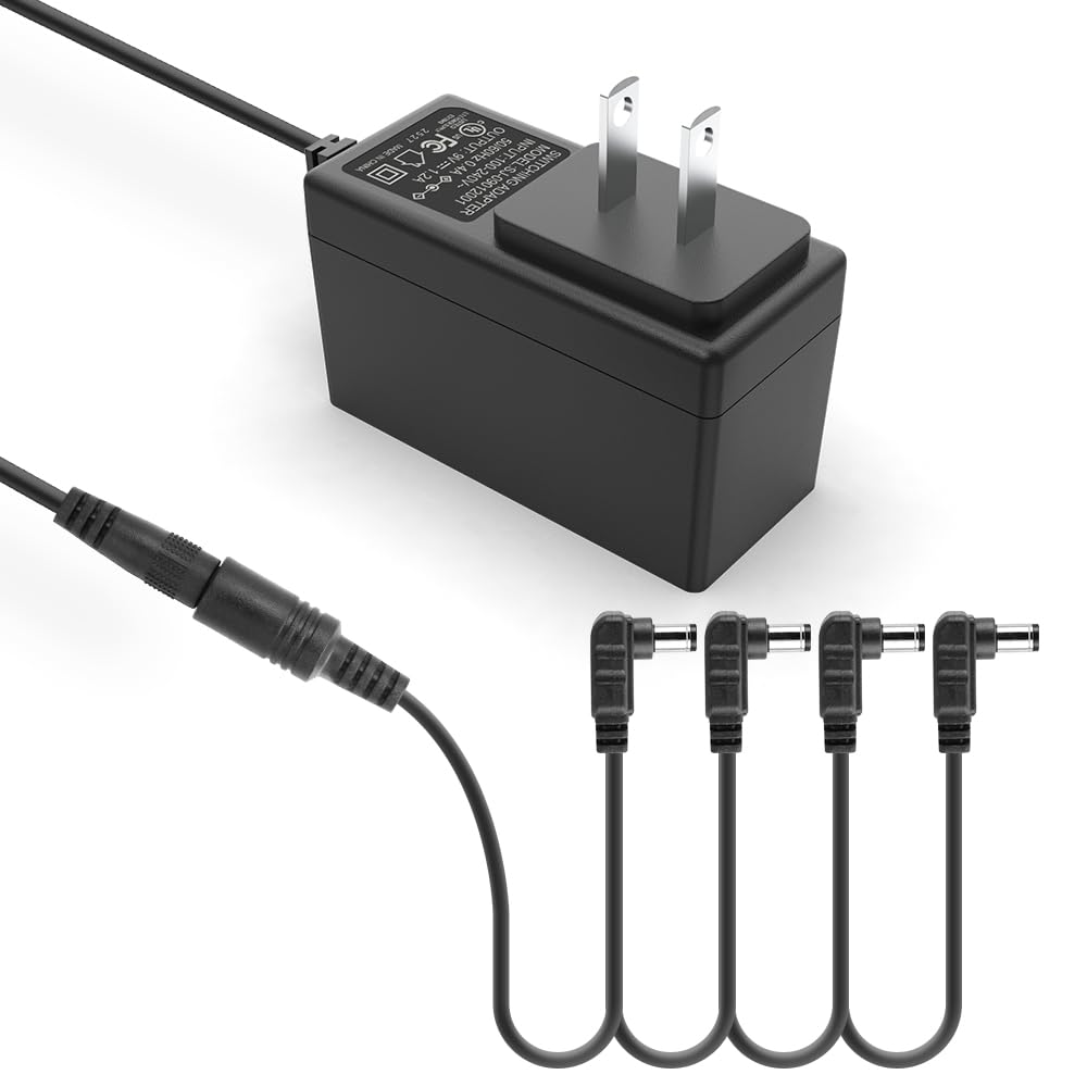 9V DC 1.2A Guitar Pedals Affects Power Supply 4 Way Daisy Chain Cord 8.8ft | Com