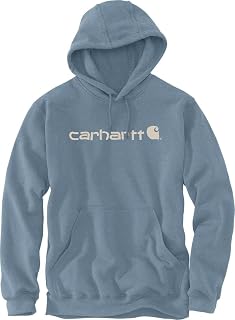 Carhartt Herren Sweatshirt Signature Logo Hooded Sweatshirt Heather Grey