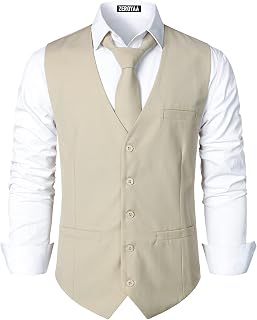 ZEROYAA Men's Urban Design Business Formal Dress Vest