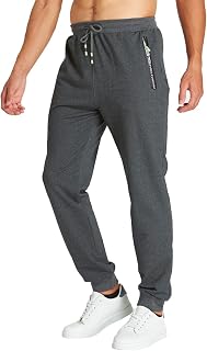 ZOXOZ Men's Cotton Jogging Bottoms with Zip Pockets Sweatpants Men's Trousers