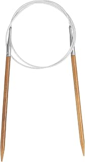 HARFINGTON Size US 8 (5mm) Bamboo Circular Knitting Needle 32 inch Round Carbonized Wooden Needle for Handmade Projects DIY Knitting Blankets Socks Hats Sweaters
