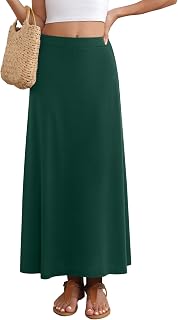 Women's Maxi Skirt Flowy A-line Casual Long Skirts S-2XL