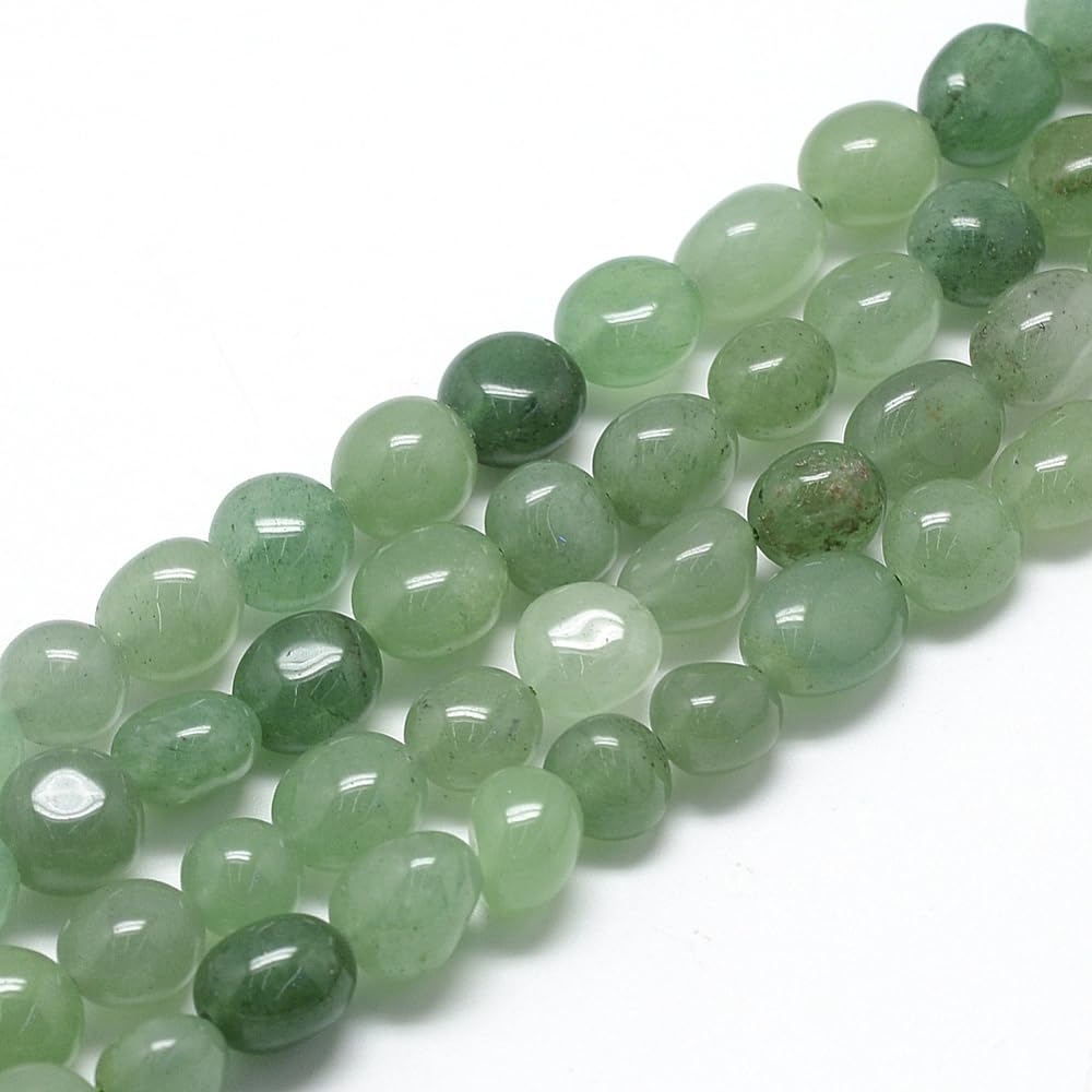 30~45pcs Green Aventurine Beads Natural Smooth Irregular Loose Spacer Beads 8~15