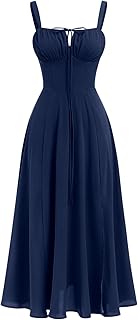 Odizli Women's Sexy Sleeveless Spaghetti Straps Bohemian Floral Split Summer Dress