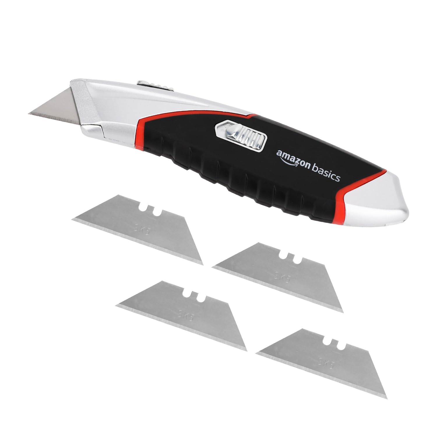 Amazon Basics Heavy Duty Retractable Auto-Load Ergonomic Utility Knife 3-Positio