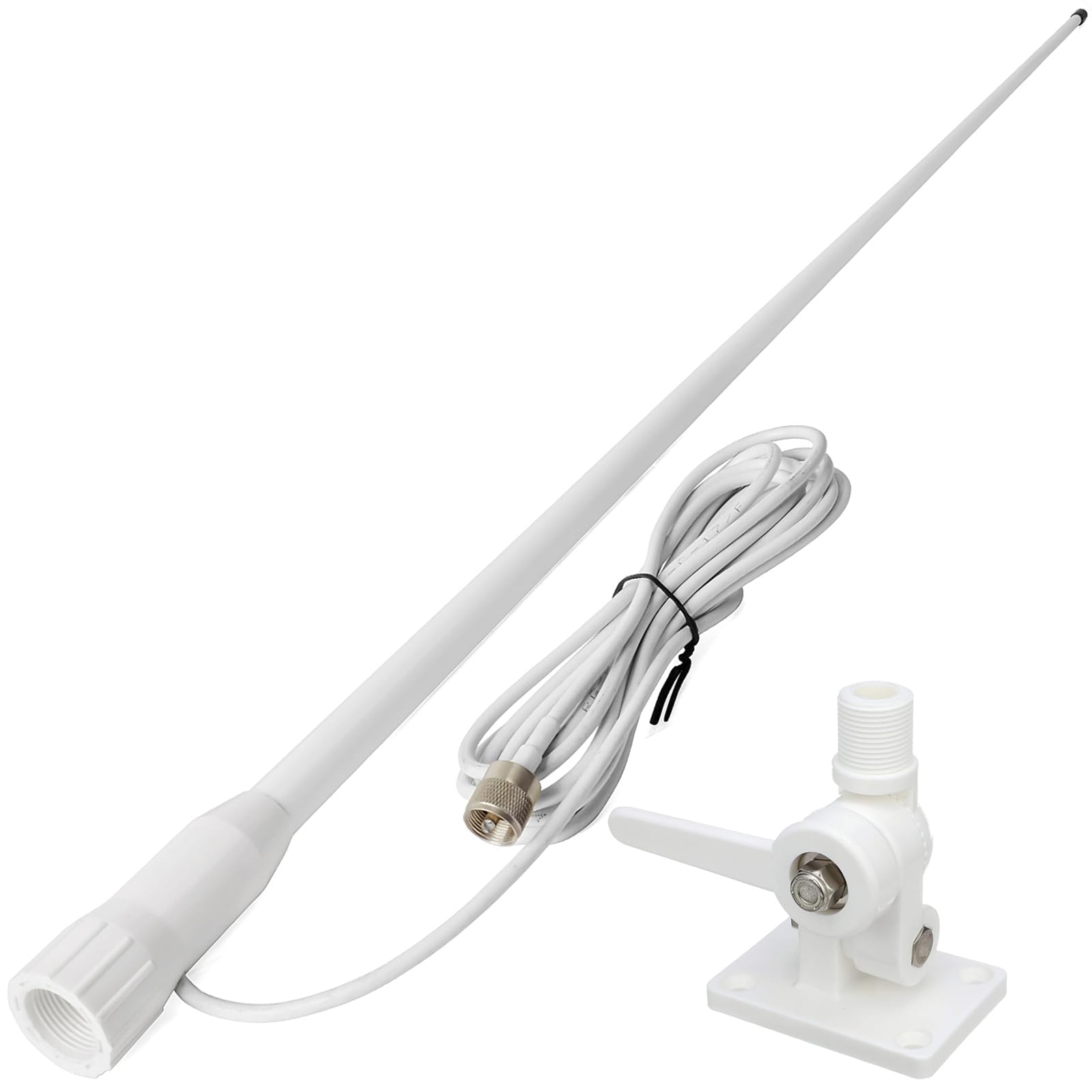 HYS VHF Marine Antenna 3dBi PL259 NOAA Weather 156-163MHz W/Ratchet Mount | 43.3