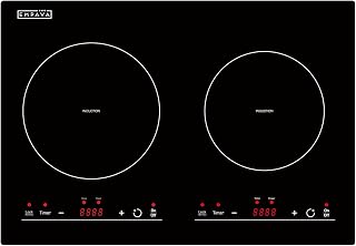 Empava IDC12B2 Horizontal Electric Stove Induction Cooktop with 2 Burners in Black Vitro Ceramic Smooth Surface Glass 120V, 12 Inch