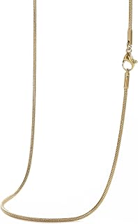 SEIYA INTERNATIONAL Necklace, Men's Chain, Stainless Steel, Snake Chain, 19.7 inches (50 cm), 0.06 inch (1.5 mm), Gold