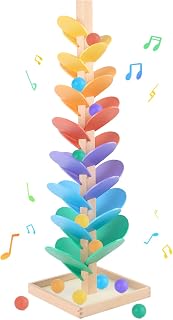 Marble Run Wood Ball Drop Toy Marble Tree Set for 3-5 4-8 (1.1" Balls) | Marble Run Wooden Musical Tree Set Ball Run Toys for 4-8 8-12 Years Old Marble Tree Montessori Toys Christmas Birthday Gift