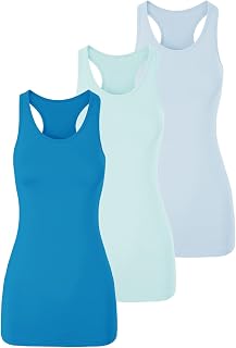 TAIPOVE Women's Racerback Tank Top Long Camisole Sleeveless Yoga Shirts Workout Tops 3 Pack