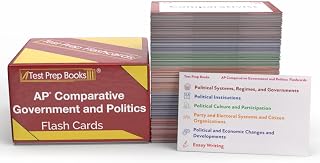 AP Comparative Government and Politics Study Cards 2026-2027: Review and Practice Test Questions for the AP Comp Gov Exam [Full Color Cards]