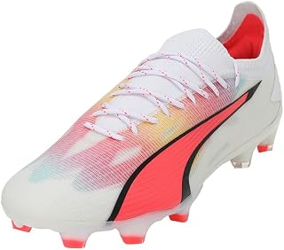 PUMA Scarpe da Calcio Ultra Ultimate FG/AG White Black Fire Orchid Red