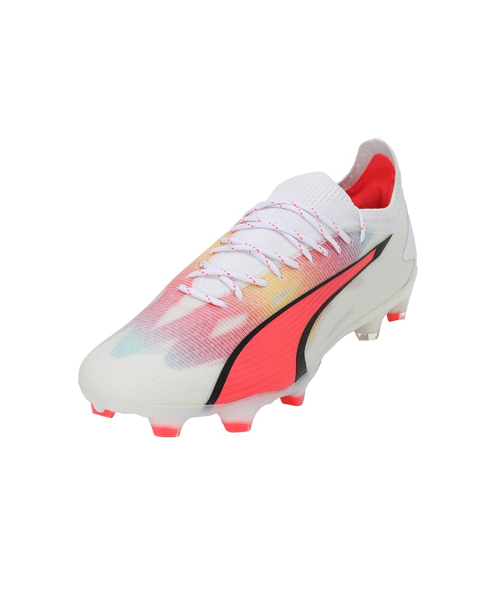 PUMA Scarpe da Calcio Ultra Ultimate FG/AG White Black Fire Orchid Red