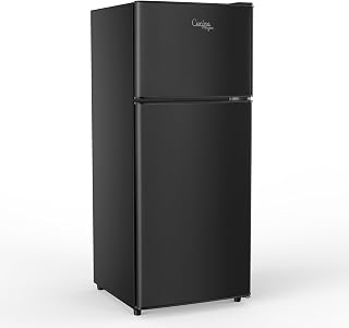 Cucina Magica Mini Fridge with Freezer, 3.8 Cu.Ft Small Fridge, Dorm Fridge | Energy Saving, Low Noise,7 Adjustable Thermostat, Double Door Small Refrigerator for Dorm, Bedroom, Office