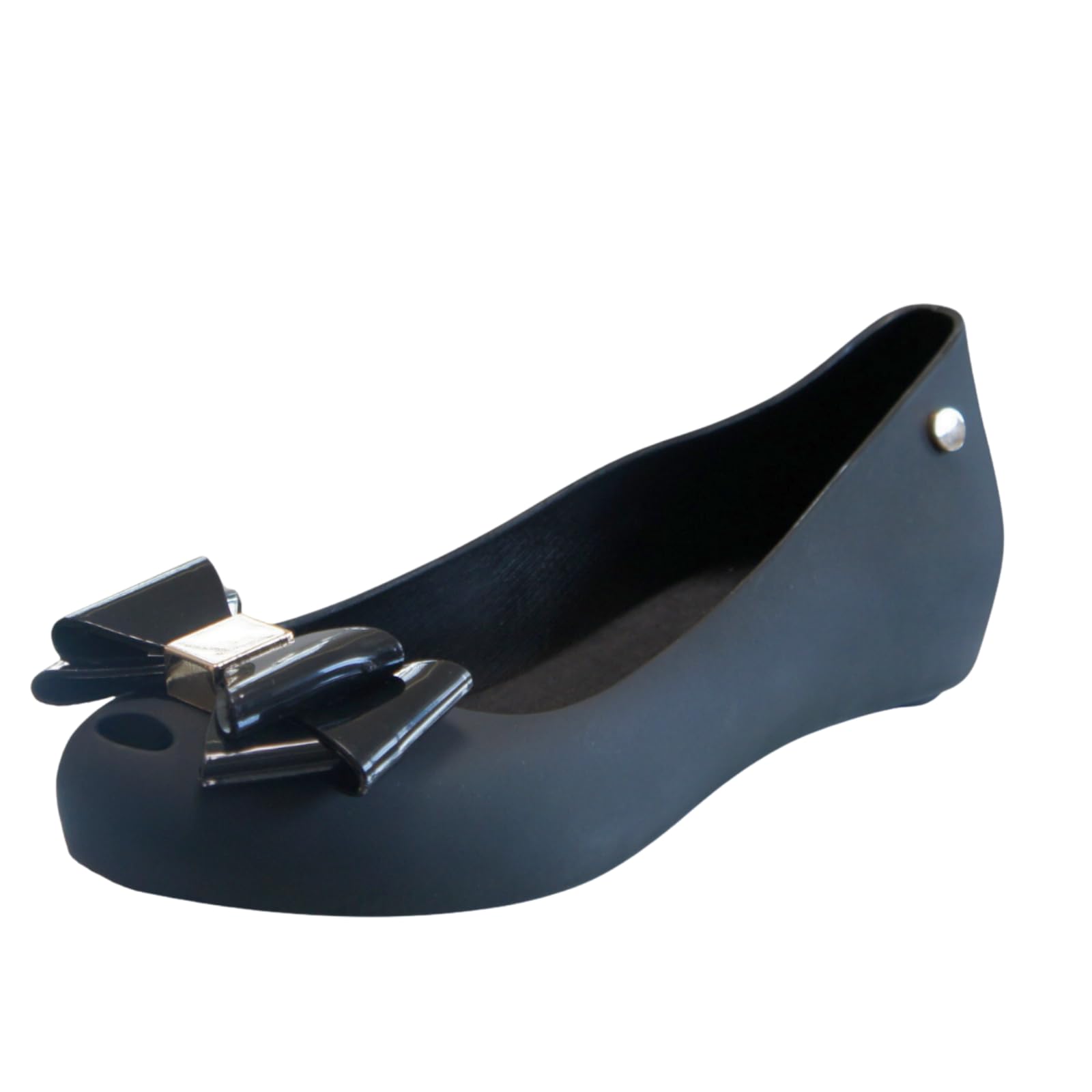 IVACHY Womens Jelly Ballet Shoes, Bow Details Slip-On Flats, Comfy Ladies Casual