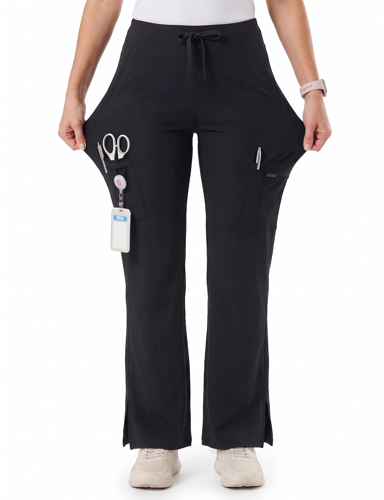Women's Yoga Scrub Pants Wide Leg Soft Stretchy High Waisted Nurse