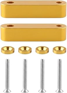JDM Billet Aluminum Hood Spacer Riser Kit Anodized Blue 20mm (3/4") Heat Vent for Honda Civic CRX Integra Accord S2000 Engine Swap Decor (Gold)