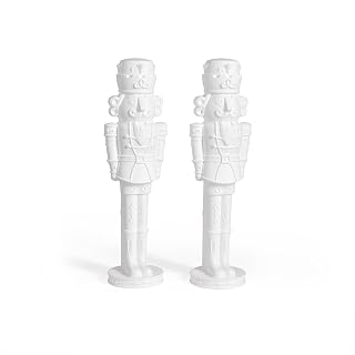 Step2 Nutcracker Prince Paintable DIY Holiday Statue, 4-Foot Tall, 2 Pack, White