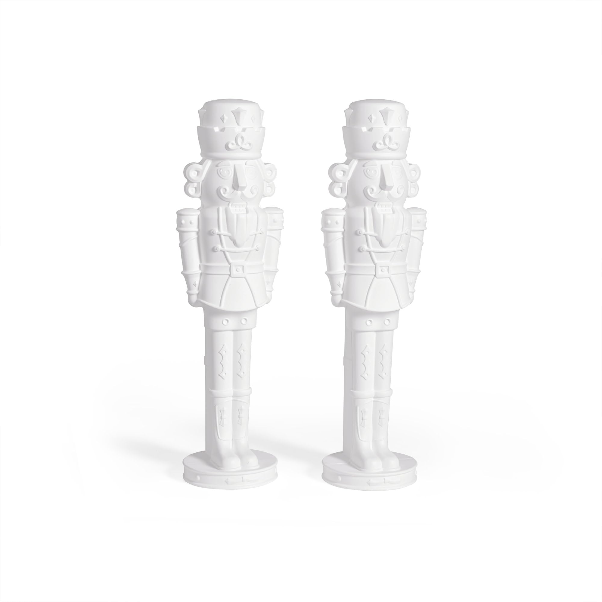 Step2 Nutcracker Prince Paintable DIY Holiday Statue, 4-Foot Tall, 2 Pack, White