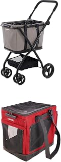 Carlett - Cube S Trolley + Cube P Bag Wide and Removable | Shopping Trolley Convertible to Cart for Pets | Interchangeable Basket | Removable 360º Wheels | Ice
