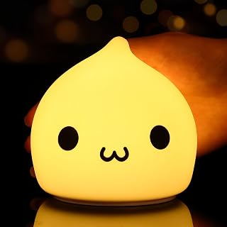 Tremdwoto Kids Night Light, Cute Battery Powered Night Light for Kids Room, Portable Soft Silicone Night Light, Birthday Gifts for Girls Boys (Dumpling)