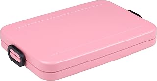 Mepal - Take A Break flat lunch box - Ideal lunch box for laptop bag or backpack - Flat-shaped food box for 2 sandwiches or 4 slices of bread - 800 ml - Nordic pink