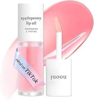NOONI Korean Lip Oil - Applepeony - pH Color-Changing Plumping Lip Gloss | 24HR Hydration, Moisturizing Formula, Natural Plumping Effect, Waterproof, Glossy Finish, Gifts for Women, Stocking Stuffers