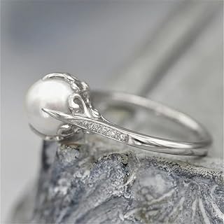 Anello di perle simulato gioielli nuziali estetici luminosi CZ accessori