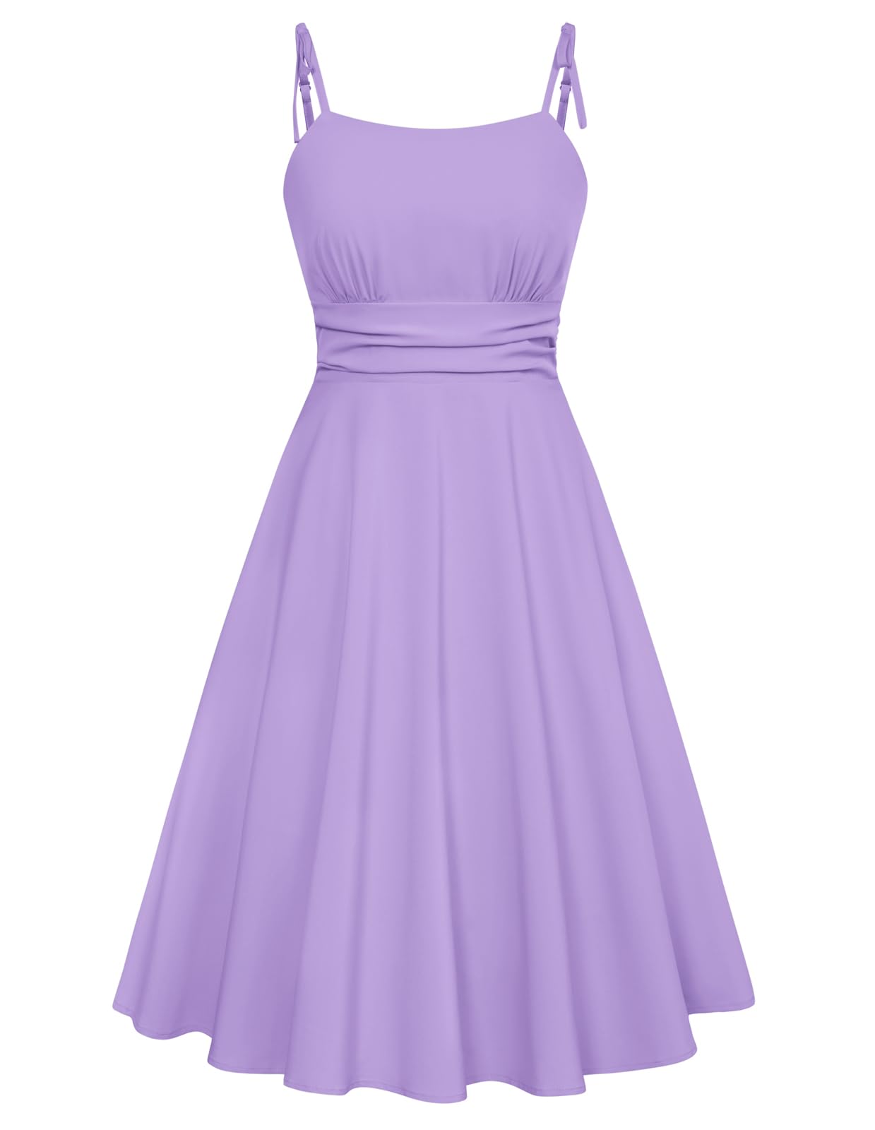 Belle Poque Women's Spaghetti Strap Midi Vintage Tea Party Dress