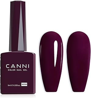 CANNI Dark Red Cherry Gel Nail Polish, 1Pcs Burgundy Red Purple Deep Color Nail Polish High Gloss Manicure Salon DIY