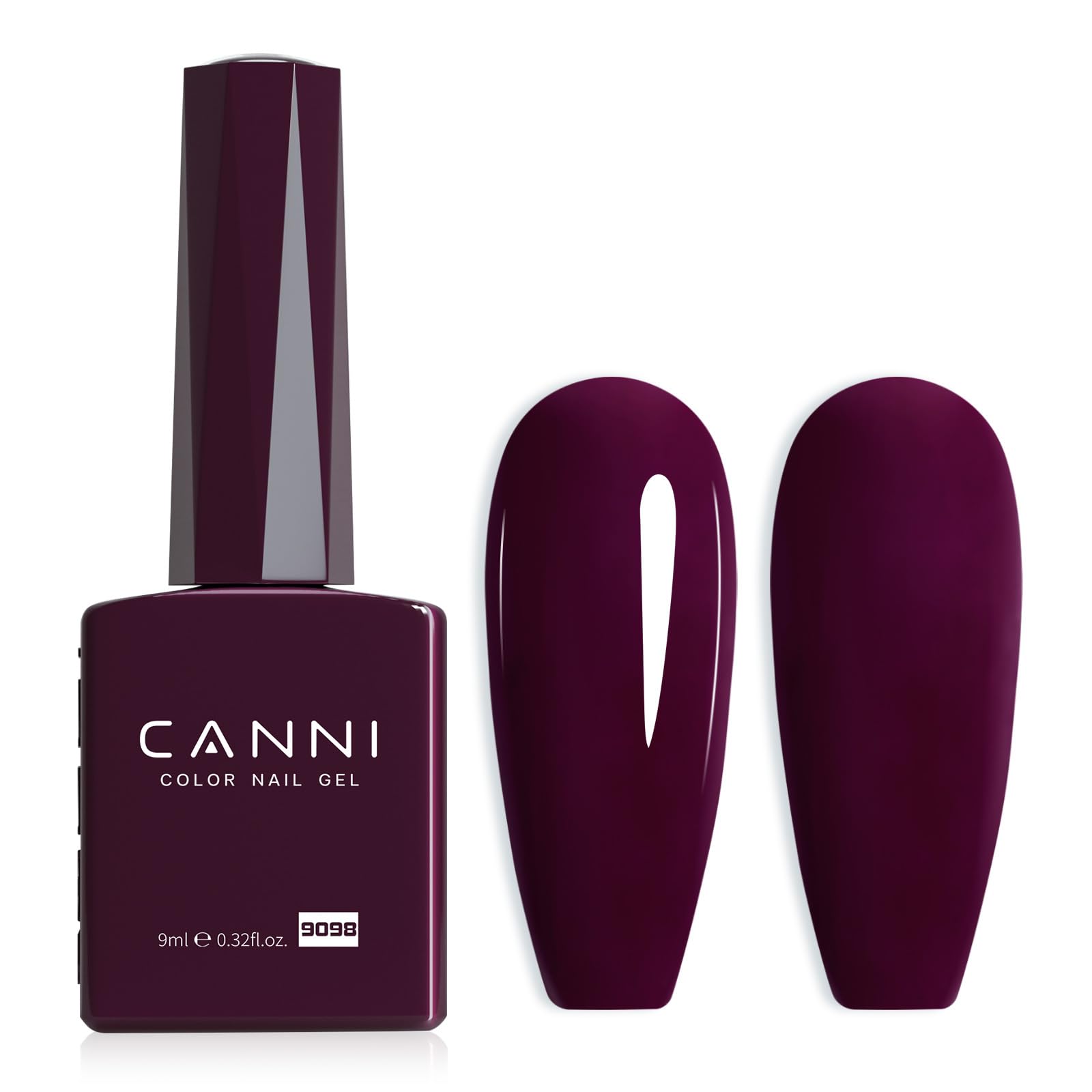 CANNI Dark Red Cherry Gel Nail Polish, 1Pcs Burgundy Red Purple Deep Color Nail 
