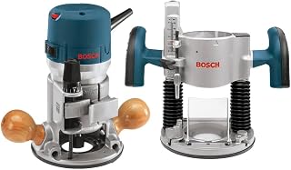 Bosch 1617EVSPK Wood Router Tool Combo Kit - 2.25 Horsepower Plunge Router & Fixed Base Router Kit with a Variable Speed 12 Amp Motor