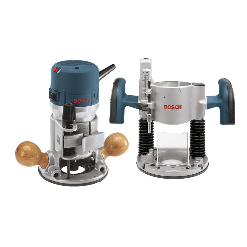Bosch 1617EVSPK Wood Router Tool Combo Kit - 2.25 Horsepower Plunge Router & Fix