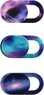 Laptop Camera Cover Slide 3 Packs, Ultra Thin Webcam Privacy Protector | Cuxnoo Webcam-Privacy-Covers Stickers fit for MacBook Pro, iMac, iPad Pro, and More Laptop or Tablet, Colorful Space