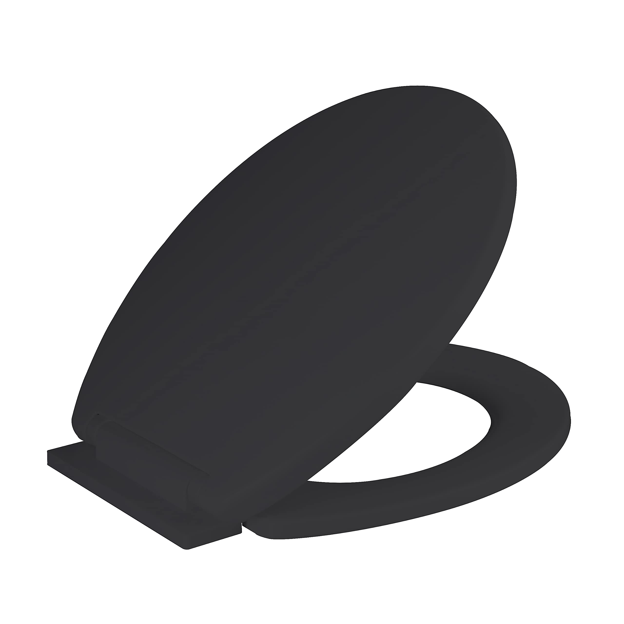 Ram® Black Soft Close Toilet Seat with Adjustable Hinges LOO Toilet Seat Quick R