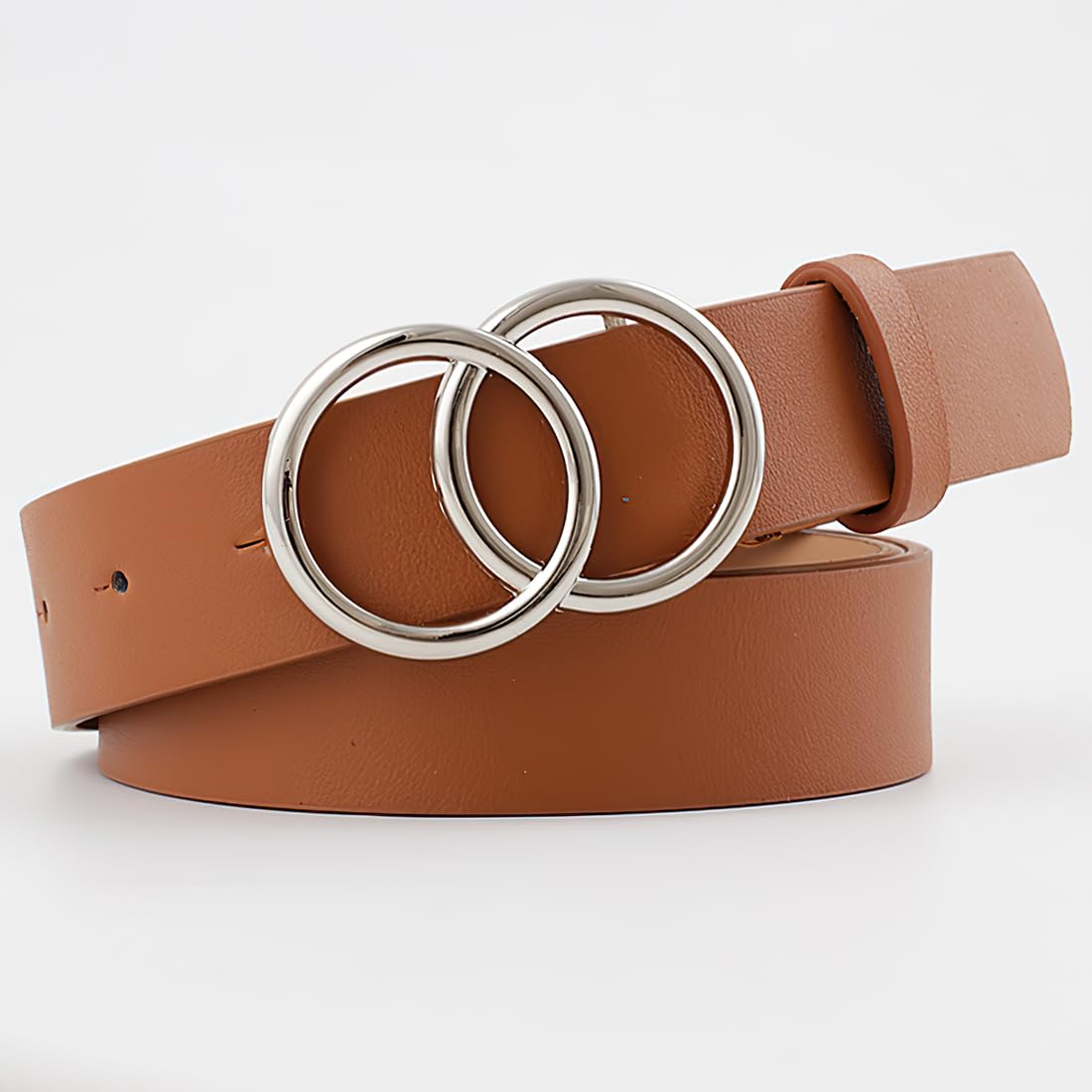 Women's Leather Belts for Jeans Dresses Fashion Gold Buckle Belt for Women