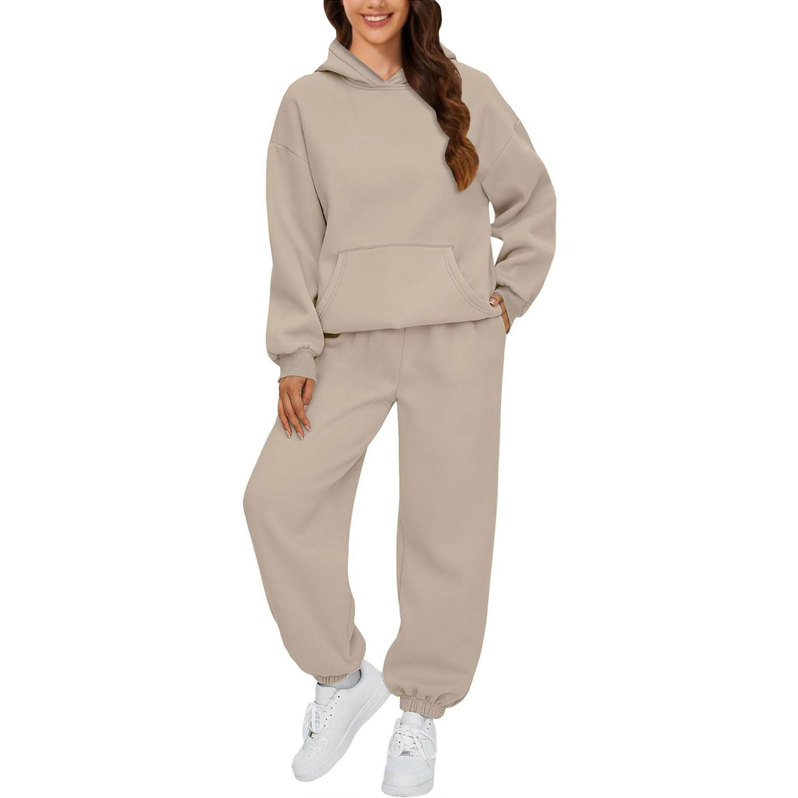 Zfdmmil Women's 2 Piece Tracksuit Set Long Sleeve Top Trousers | Relaxed Fit, wo